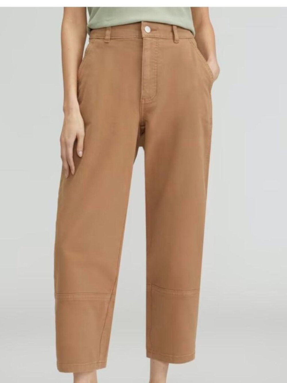 The Everlane Utility Barrel Pants in Tan Size 12